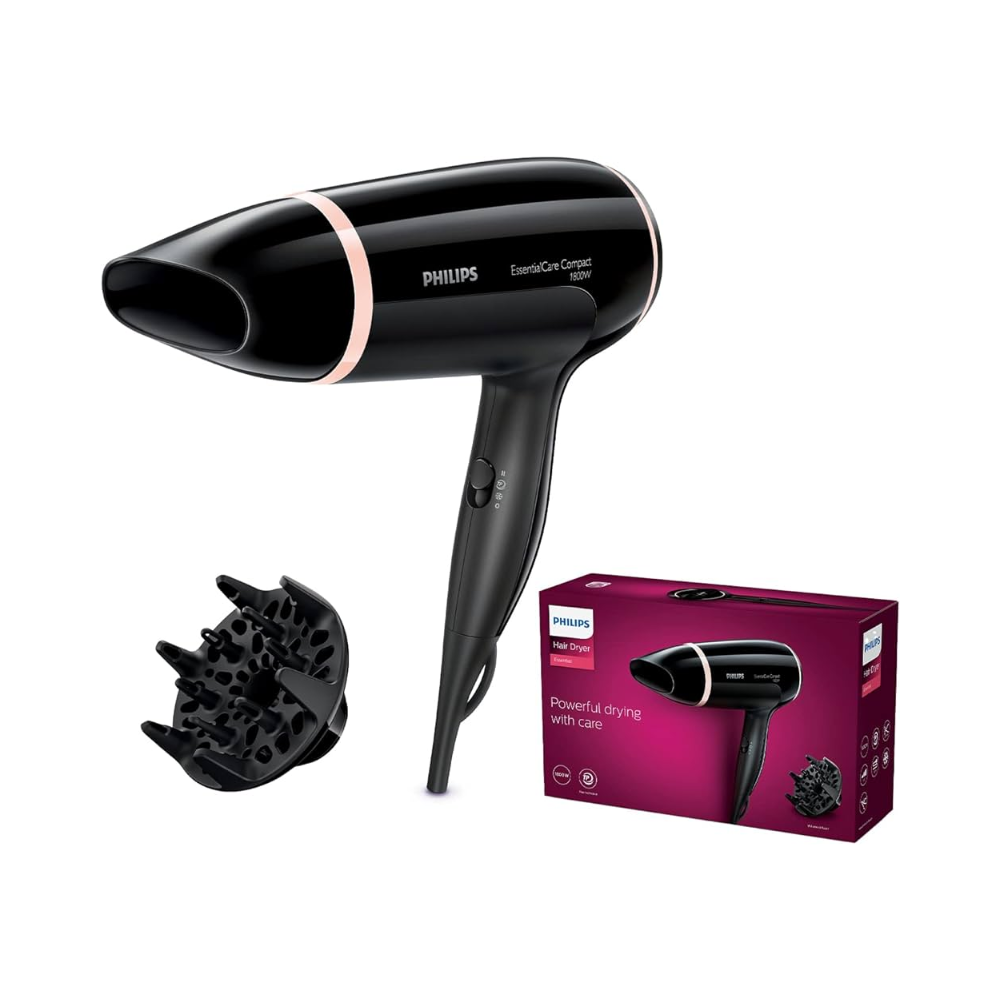 Buy PHILIPS COMPACT HAIR DRYER BLACK 1600W at bachatbee.