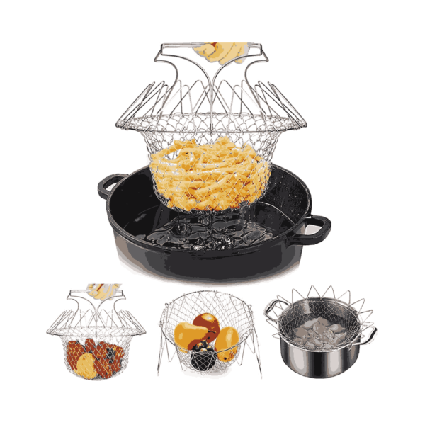 Buy online Stainless-Steel Foldable Fry Basket-Bachatbee.pk